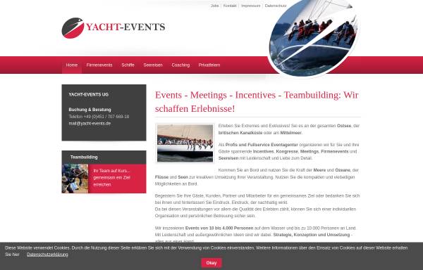 Vorschau von www.yacht-events.de, Yacht Events