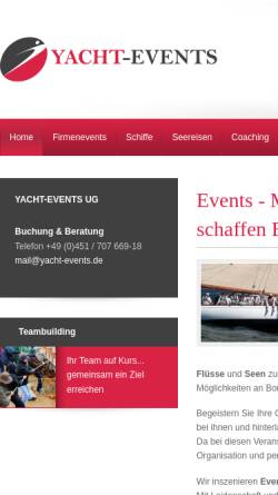 Vorschau der mobilen Webseite www.yacht-events.de, Yacht Events