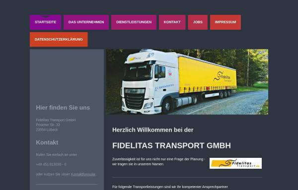 Vorschau von www.fidelitas-transport.de, Fidelitas Transport GmbH
