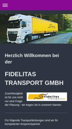 Vorschau der mobilen Webseite www.fidelitas-transport.de, Fidelitas Transport GmbH