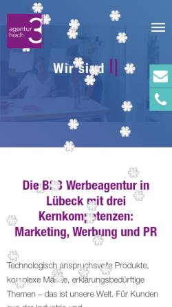 Vorschau der mobilen Webseite www.agenturhoch3.de, Arentz förster bocks GbR