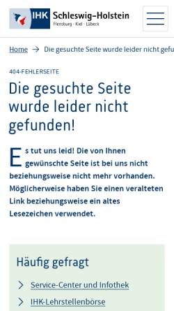 Vorschau der mobilen Webseite www.ihk-schleswig-holstein.de, Industrie- und Handelskammer Schleswig-Holstein