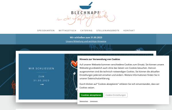 Vorschau von www.restaurant-blechnapf.de, Blechnapf - Restaurant und Bar