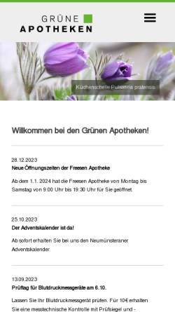 Vorschau der mobilen Webseite www.grueneapotheken.de, Grüne Apotheken