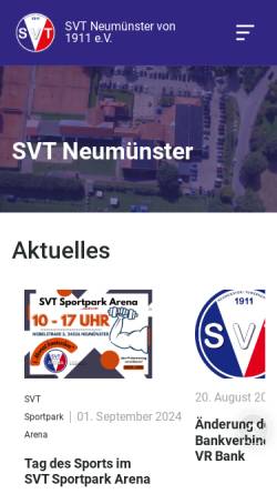 Vorschau der mobilen Webseite www.svt-neumuenster.de, Sportverein Tungendorf Neumünster von 1911 e.V.