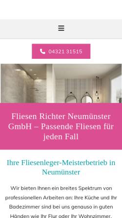 Vorschau der mobilen Webseite www.fliesenrichter.de, Fliesen-Richter