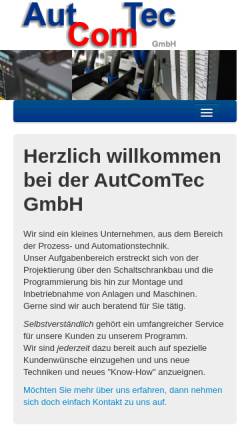 Vorschau der mobilen Webseite www.autcomtec.com, AutComTec - Automations- und ComputerTechnik GmbH