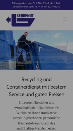 Vorschau der mobilen Webseite behrendt.com, Behrendt Rohstoffverwertung GmbH - Behrendt Recycling GmbH