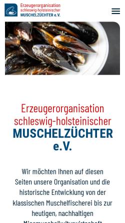 Vorschau der mobilen Webseite www.muschelfischer.info, Erzeugerorganisation schleswig-holsteinischer Muschelzüchter e.V.