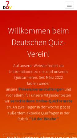 Vorschau der mobilen Webseite www.quizverein.de, Deutscher Quiz-Verein e.V.