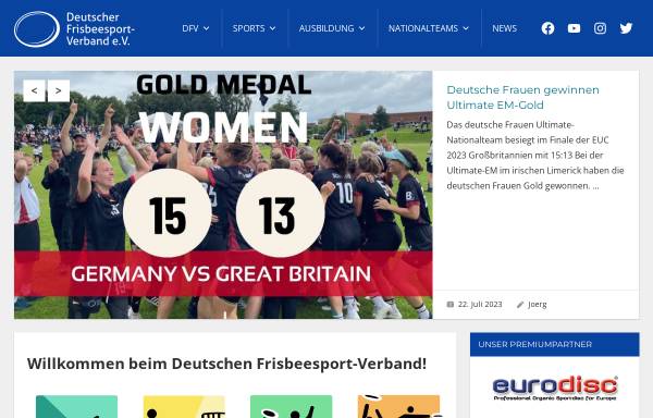 Vorschau von www.frisbeesportverband.de, Deutscher Frisbeesportverband e.V.