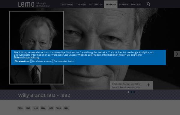 Vorschau von www.hdg.de, Willy Brandt - Lebendiges Museum Online