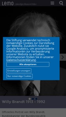 Vorschau der mobilen Webseite www.hdg.de, Willy Brandt - Lebendiges Museum Online