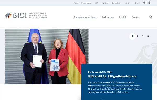 Vorschau von www.bfdi.bund.de, Bundesbeauftragter für Datenschutz und Informationsfreiheit (BfDI)