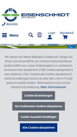 Vorschau der mobilen Webseite www.eisenschmidt.aero, R. Eisenschmidt GmbH