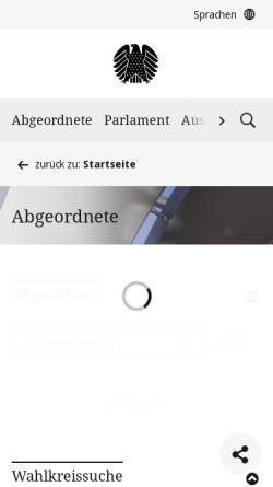 Vorschau der mobilen Webseite www.bundestag.de, Mitglieder des 18. Deutschen Bundestages
