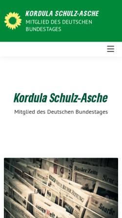 Vorschau der mobilen Webseite www.schulz-asche.de, Schulz-Asche, Kordula (MdB)