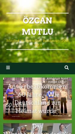 Vorschau der mobilen Webseite www.mutlu.de, Mutlu, Özcan (MdB)