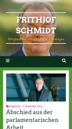 Vorschau der mobilen Webseite www.frithjof-schmidt.de, Schmidt, Frithjof (MdB)