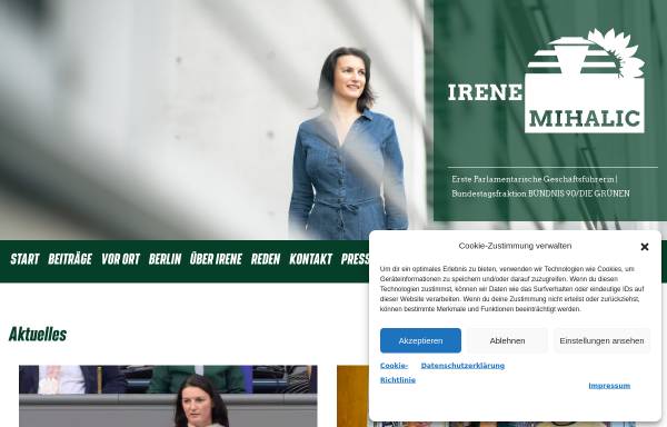 Vorschau von www.irene-mihalic.de, Mihalic, Irene (MdB)