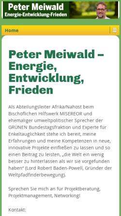 Vorschau der mobilen Webseite www.peter-meiwald.de, Meiwald, Peter (MdB)
