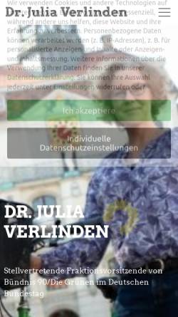 Vorschau der mobilen Webseite julia-verlinden.de, Verlinden, Julia (MdB)