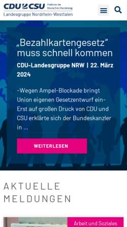 Vorschau der mobilen Webseite www.cdu-landesgruppe-nrw.de, CDU-Landesgruppe NRW