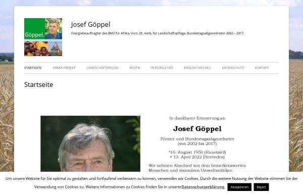 Vorschau von www.goeppel.de, Göppel, Josef (MdB)
