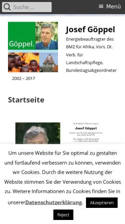 Vorschau der mobilen Webseite www.goeppel.de, Göppel, Josef (MdB)
