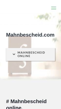 Vorschau der mobilen Webseite www.mahnbescheid.com, Mahnbescheid.com