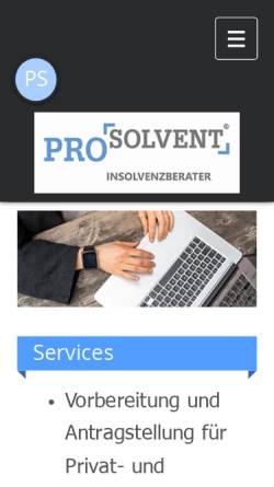 Vorschau der mobilen Webseite www.pro-solvent.de, Pro-Solvent Heuselein GmbH