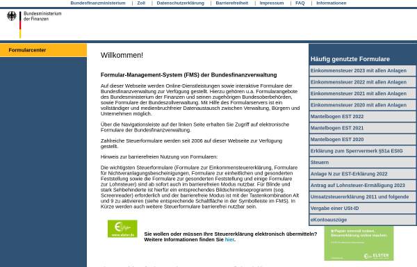Vorschau von www.formulare-bfinv.de, Formulare des BFinV