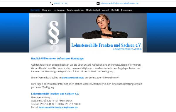 Vorschau von www.lohifrankensachsen.de, Lohnsteuerhilfe Franken und Sachsen
