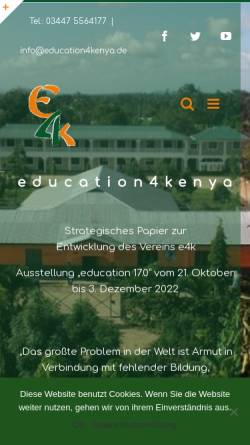 Vorschau der mobilen Webseite www.education4kenya.de, Education4kenya e. V.