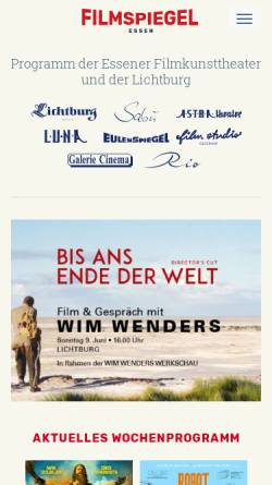 Vorschau der mobilen Webseite filmspiegel-essen.de, Lichtburg Filmtheater GmbH