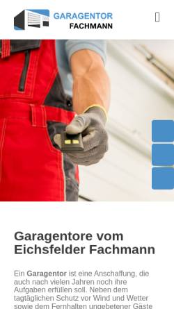 Vorschau der mobilen Webseite www.garagentor-fachmann.de, mh-bauelemente