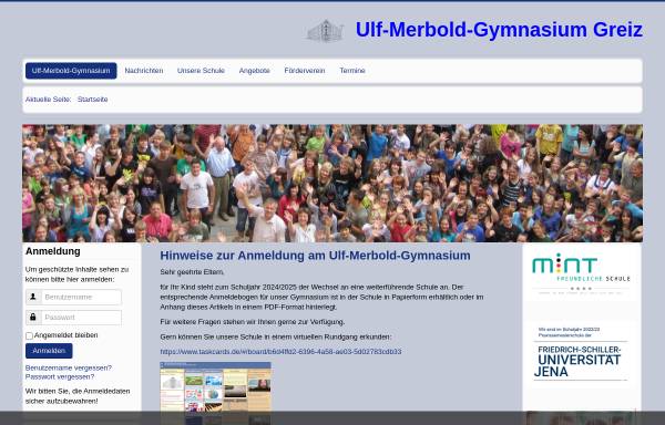 Vorschau von www.ulf-merbold-gymnasium.de, Ul-Merbold-Gymnasium Greiz