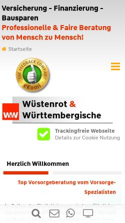 Vorschau der mobilen Webseite www.vorsorgeplaner24.de, Tino Luft - Generalagentur der Wüstenrot & Württembergische