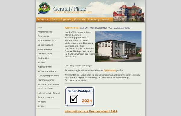 Vorschau von www.geratal.de, Verwaltungsgemeinschaft Geratal