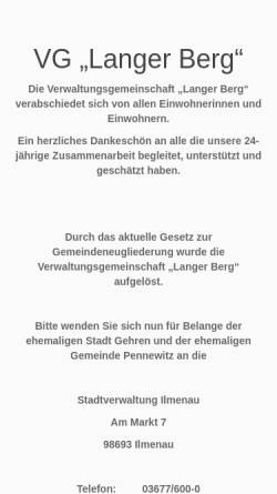 Vorschau der mobilen Webseite www.vg-langerberg.de, Verwaltungsgemeinschaft Langer Berg