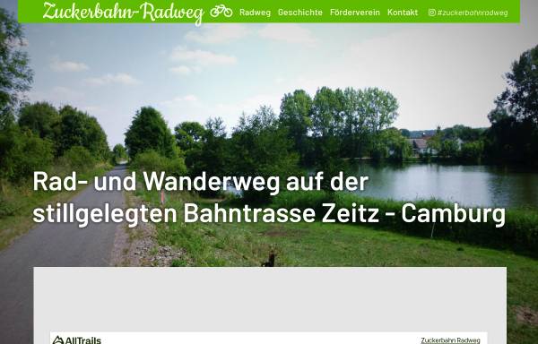 Vorschau von www.radweg-zeitz-camburg.de, Förderverein Rad- und Wanderweg auf der stillgelegten Bahntrasse Zeitz - Camburg e.V.