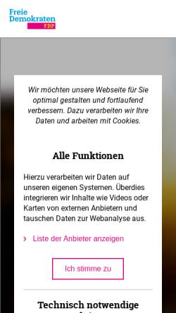 Vorschau der mobilen Webseite www.fdp-thueringen.de, FDP Kreisverband Saale-Holzland