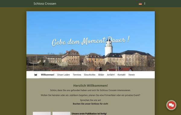 Vorschau von www.schloss-crossen.de, Freunde und Förderer des Schlosses Crossen