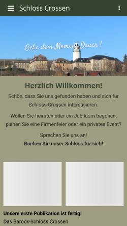 Vorschau der mobilen Webseite www.schloss-crossen.de, Freunde und Förderer des Schlosses Crossen