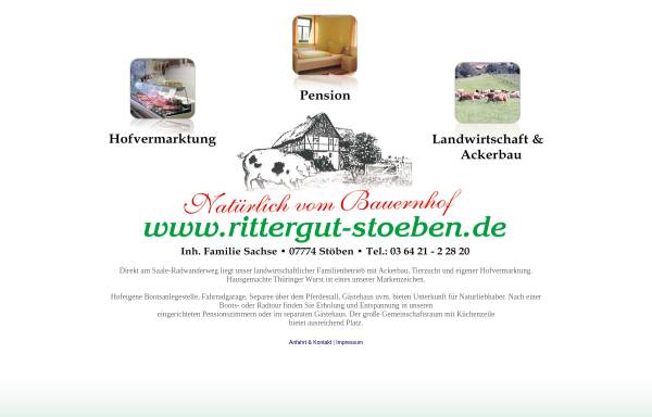 Vorschau von www.rittergut-stoeben.de, Rittergut Stöben - Inh. Familie Sachse