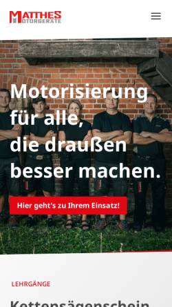 Vorschau der mobilen Webseite www.matthes-motorgeraete.de, Matthes Motorgeräte
