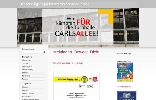 Vorschau von www.ssfv-meiningen.de, Verein zur Förderung der Meininger Sportstätten und Sportgelegenheiten e.V.