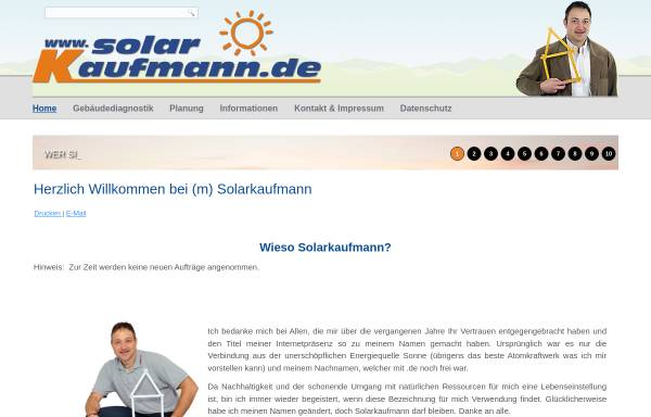 Vorschau von www.solarkaufmann.de, Solarkaufmann.de - Energieberatung Peter Kaufmann