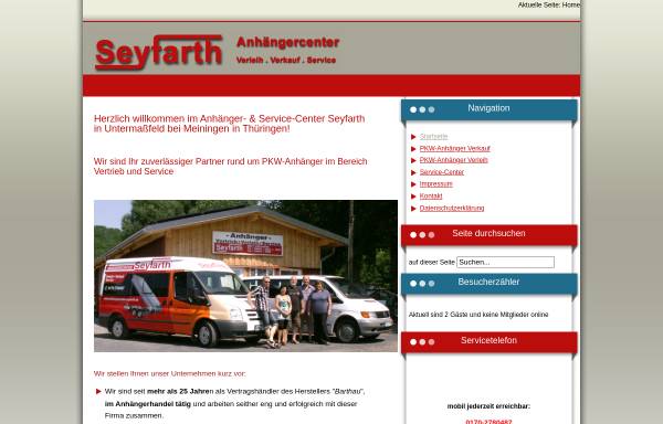 Vorschau von www.seyfarth-service-center.de, Anhängercenter Seyfarth