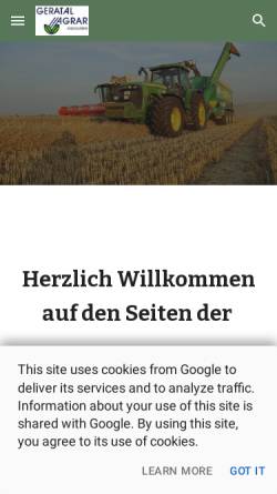 Vorschau der mobilen Webseite sites.google.com, Geratal Agrar GmbH & Co. KG, Andisleben